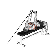 cable lying extension pullover (with rope attachment)