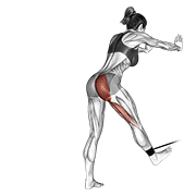 band bent-over hip extension