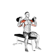 kettlebell seated two arm military press